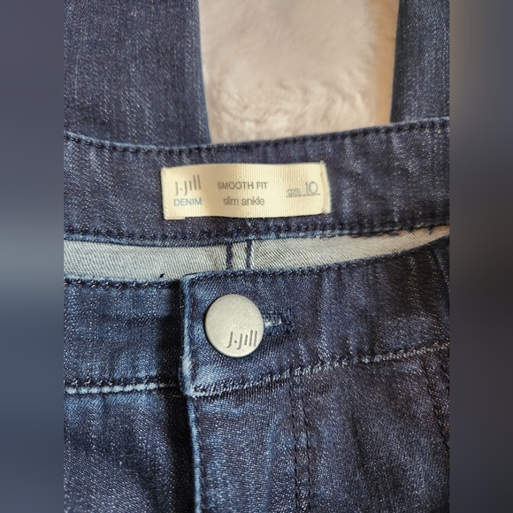 J. Jill Women's Size 10 Smooth Fit Slim Ankle Blue Denim Jeans Stretch - Picture 5 of 9